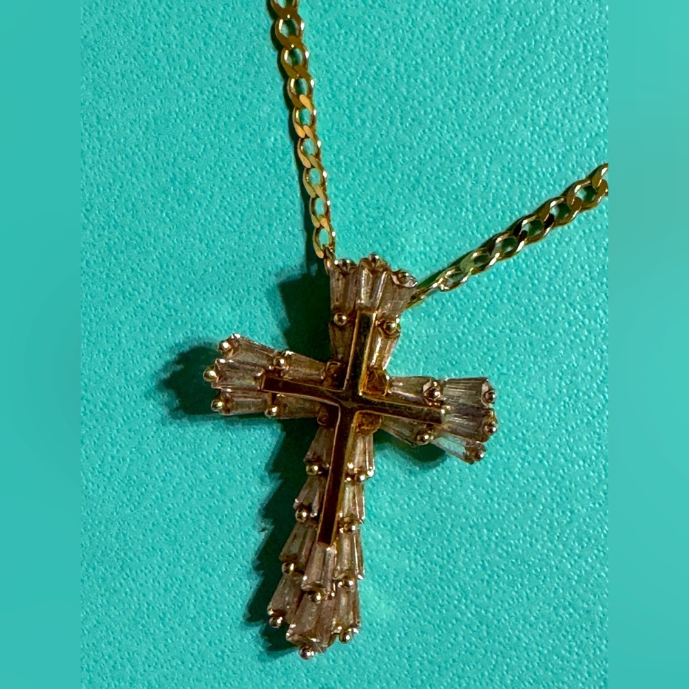 Cross Necklace gold vermeil 925 NWT